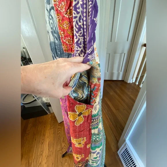 NWT• Reversible Kantha Patchwork Overalls • Handmade Artisan Boho •One-of-a-Kind - Picture 8 of 8